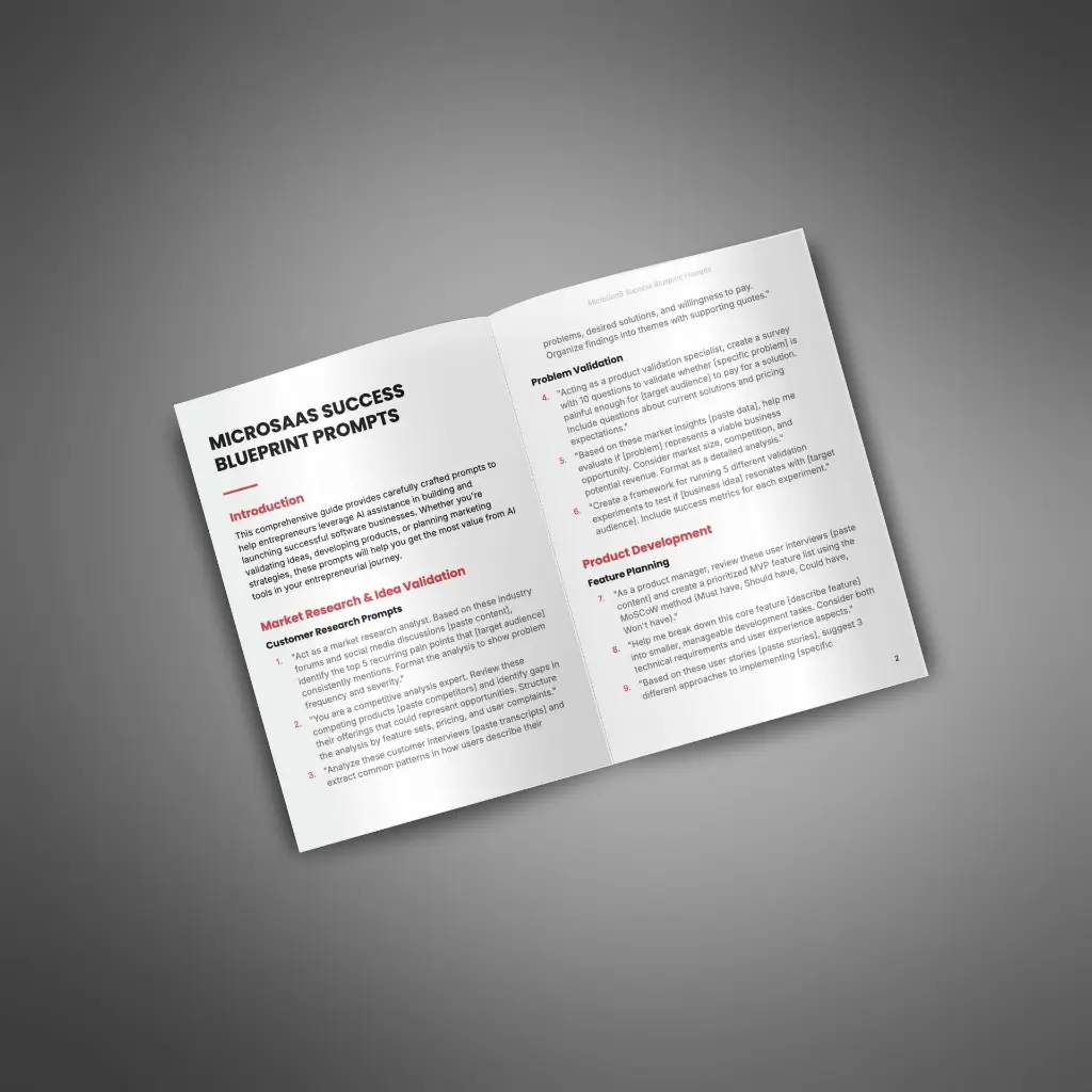 MicroSaas Success Blueprint - Prompts2.webp