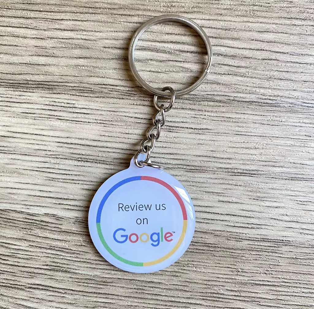 Google Review Nøkkelring (Hvit) 